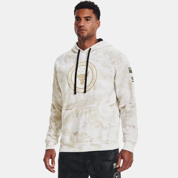 Nwt Men MEDIUM Under Armour Project Rock Veterans Day Hoodie 1367097 USA Troops - Picture 6 of 8